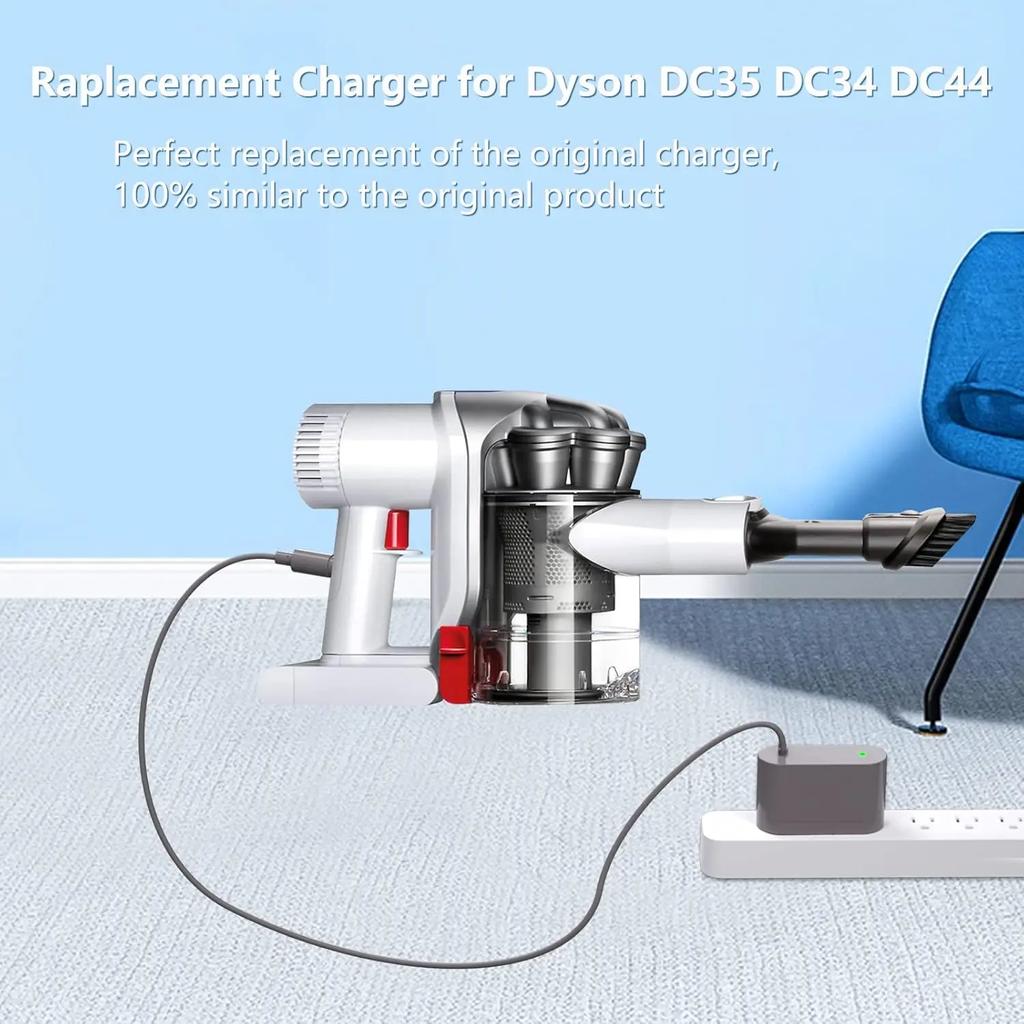 24.35V 348mA Replacement Charger 7.4*5.0mm Port for Dyson DC30, DC31, DC34, DC35, DC44, DC56, and DC57 Cordless Vacuum