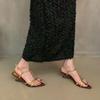 Fashion Mid Heels Women Sandals Pointed Toe Shoes Elegant Slippers 2025 Designer Pumps Flip Flops Trend Slides Sexy Sandalias De Mujer