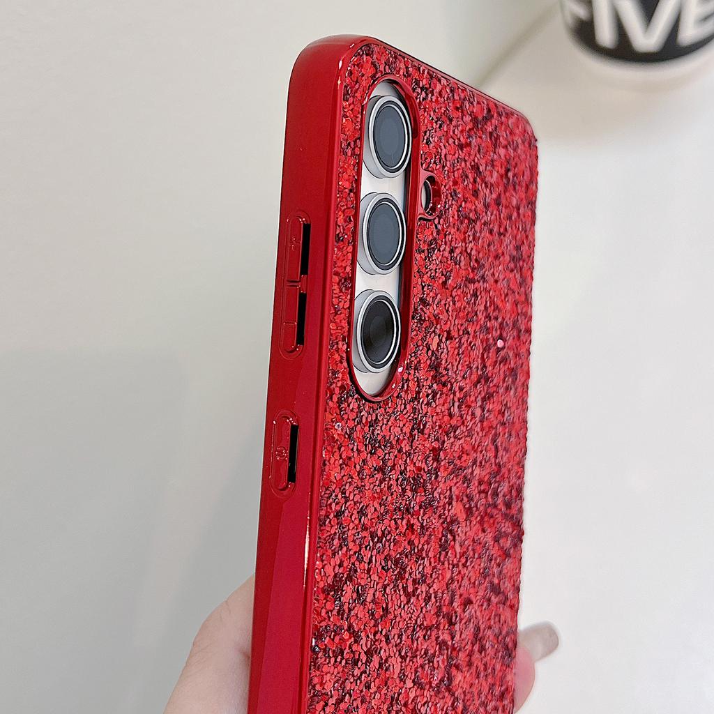 For Samsung Galaxy S24 FE Case TPU+PC Sparkling Glitter Phone Back Cover