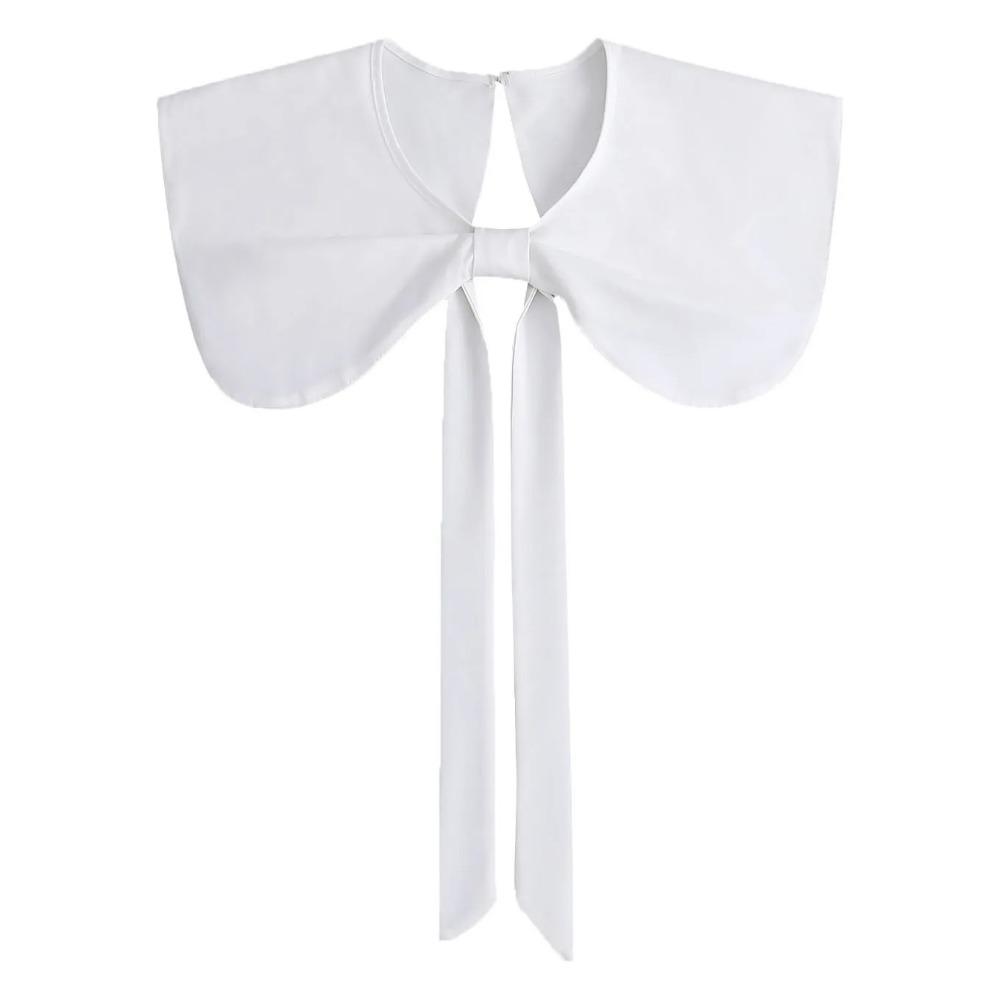 Lapel Bowknots False Collar for Women Blouse Half Shirt Detachable Collar Big Lapel Shoulder Wraps Cape Girls Fake Collar