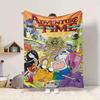 1pc Adventure Time Characters Flannel Throw Blanket - HD Printed Lightweight Soft Warm All-Season Blanket for Sofa, Bed, Travel013