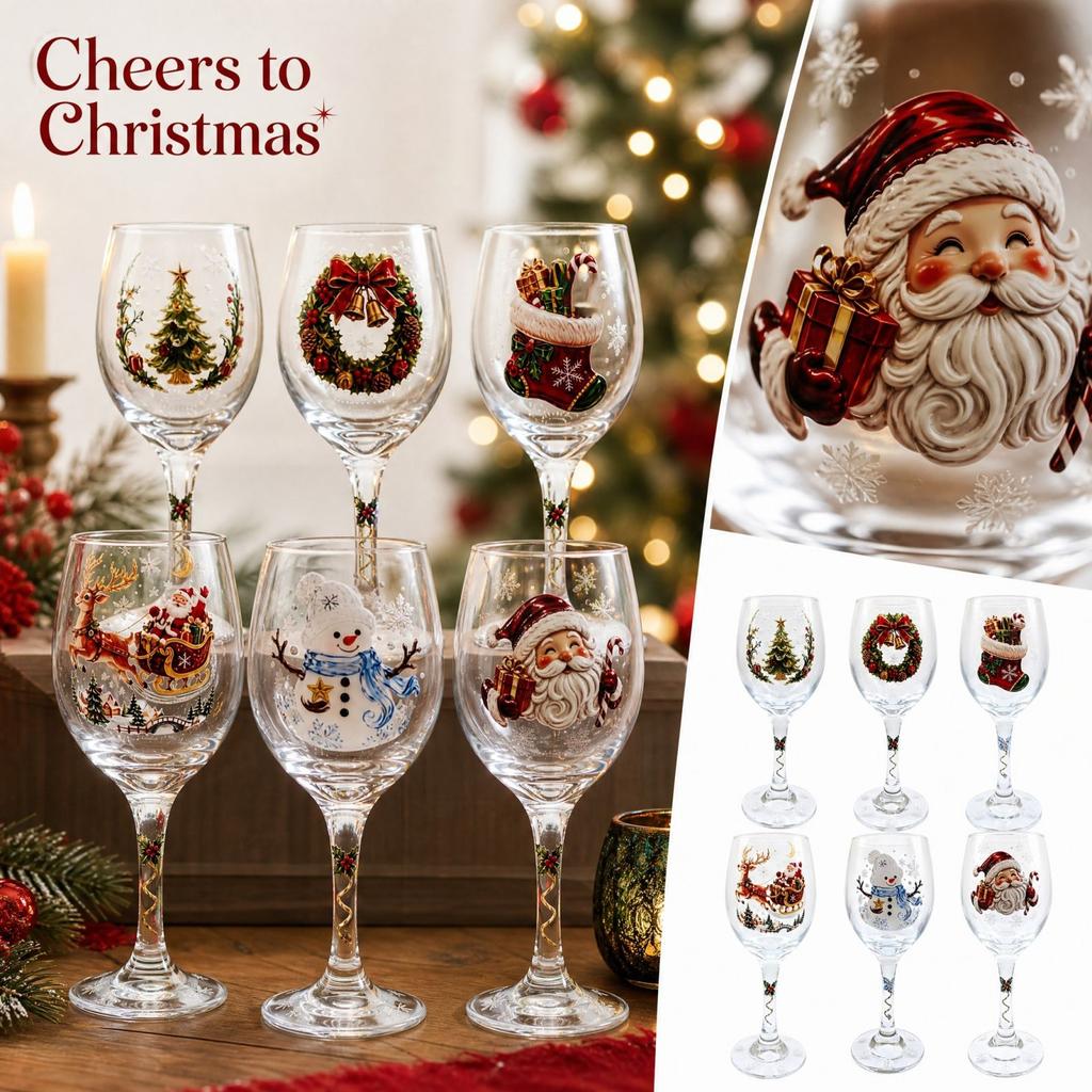 Weihnachts-Glaspokal - Festlicher Weinglas für Feiertagsunterhaltung und Tischdekoration