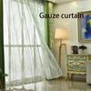 Vintage Garden Fresh Plant Leaves Living Room Study Bedroom Curtain Gauze Curtain Window Curtain Decor
