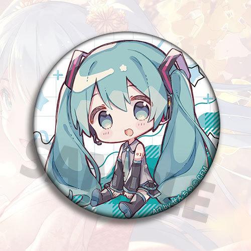 Anime Miku Hatsune Q Version Badge Pin Brooch Glass Mirror Kagamine Rin Kaito Collectible Present Accessories Cosplay Merchandise