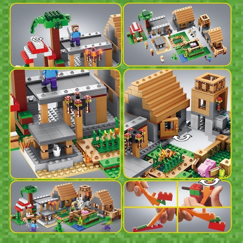 Juxiang World Blocks Zestaw Małych Klocków Nawiedzona Wioska Model do Montażu dla Chłopców Dzieci Zabawka Puzzle JX30051