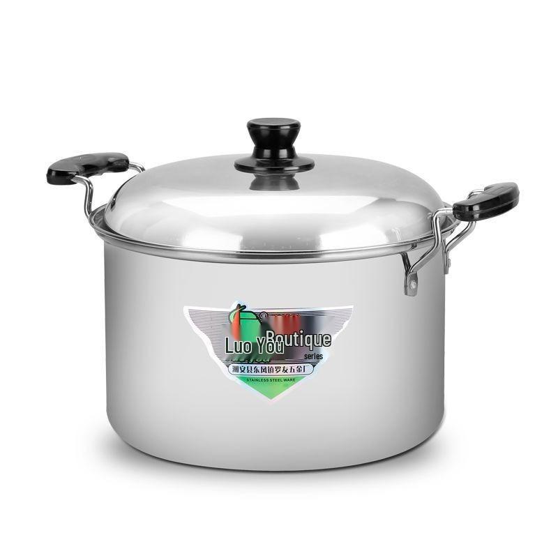 Multifunctional Large-Capacity Stainless Steel Pot for Soup, Broth, Congee & Milk - Induction & Gas Compatible