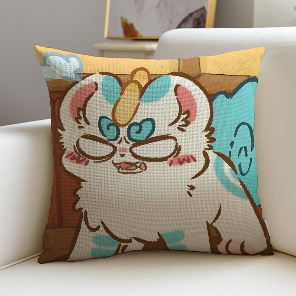 Magical Cute Fabulous BeastsS Cushion Cover Breathable and skinfriendly linen pillowcase square removable and washable cushion