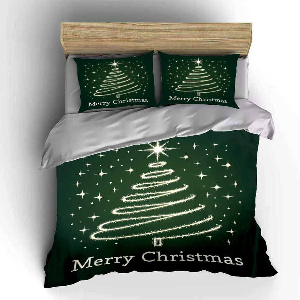 Green Christmas Tree Bedding Set Bedding Duvet Cover Set Duvet Cover Pillowcases (1 * Duvet Cover 2 * Pillowcases, Without Duvet Insert)