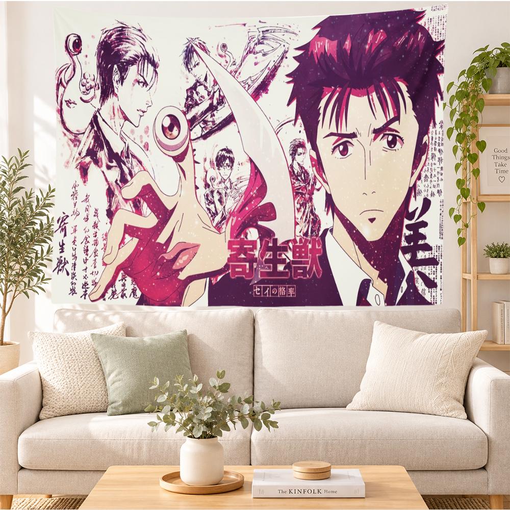 P-Parasyte Tapestry Wall Hanging Shinichi Migi Japanese Horror Seinen Manga Wall Art Bedroom Dorm Living Room Home Decor Fans