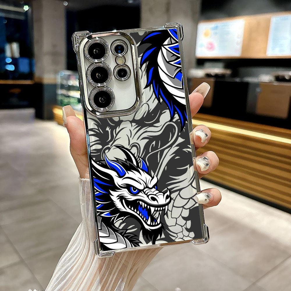 Fashion Dragon Tattoo Art Funda For Samsung S26Ultra Phone Case For Galaxy S25 FE S26 S24 S23 S22 S21 Ultra S20 Plus Clear Cover