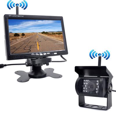 IR Night Car Rear View Back Up Camera System + 7" CCD Monitor for RV Truck Trailer Bus