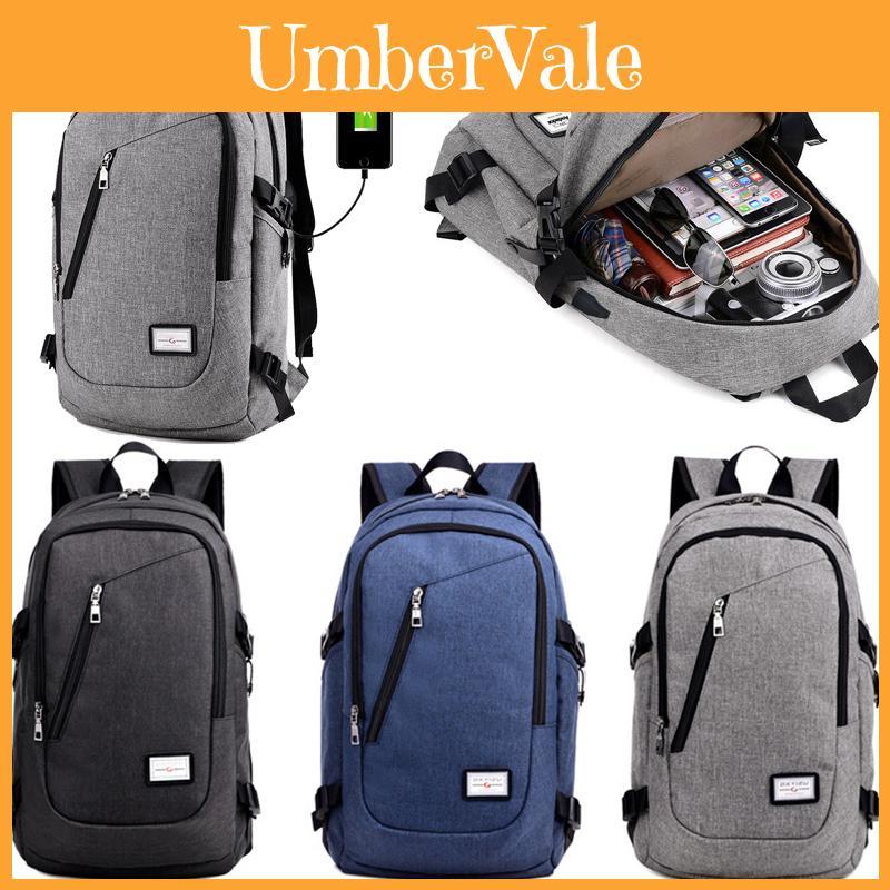 Versatile Unisex Usb Charging Backpack For Laptop Notebook Outdoor Travel And School
