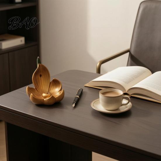 Meditationszubehör Lotus Rückfluss Räucherkegelhalter, Harz Kegel Diffusor, Schreibtisch Beruhigendes Zimmer Dekor Aromatherapie Halter für Yoga Tee Schlafzimmer