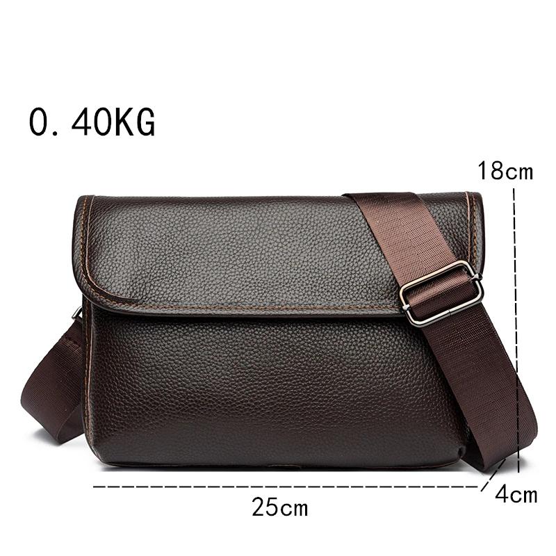 Shoulder Messenger Bags Men's Genuine Leather Daily Use Handbag Men's Cow Leather Fashion Purse
