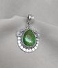 Green Copper Turquoise Pendant Necklace: 925 Sterling Silver Boho Jewelry