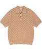 Block Texture Collar Half Knit Salmon