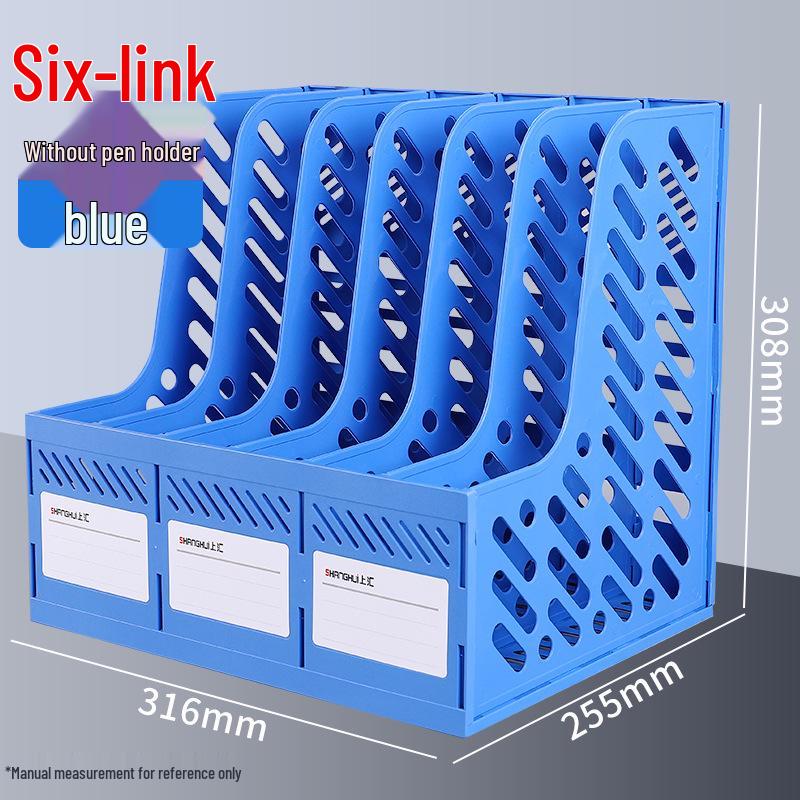 Three-Column Office File Rack: Multi-Layer Thickened Organizer for Study Supplies and Archive Folders