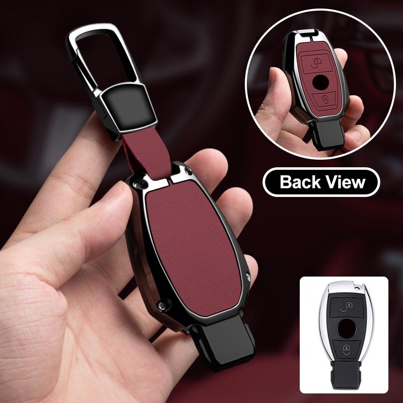 Zinc Alloy Leather Car Key Case For Mercedes Benz A B C E S Class Gls Gla Glk Cls Cla Amg W204 W205 W212 W463 W176 Key Case