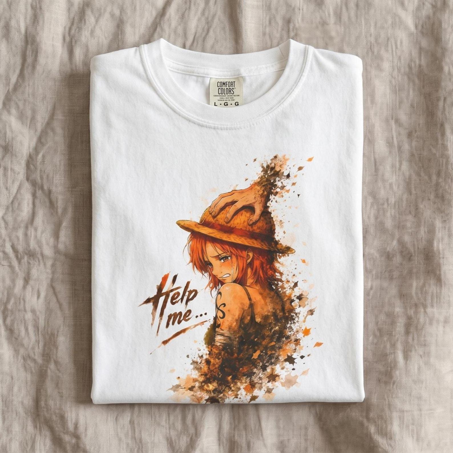 One piece Nami Anime T-Shirt | Comfort Garment-Dyed Tee | Streetwear Anime Shirt XL