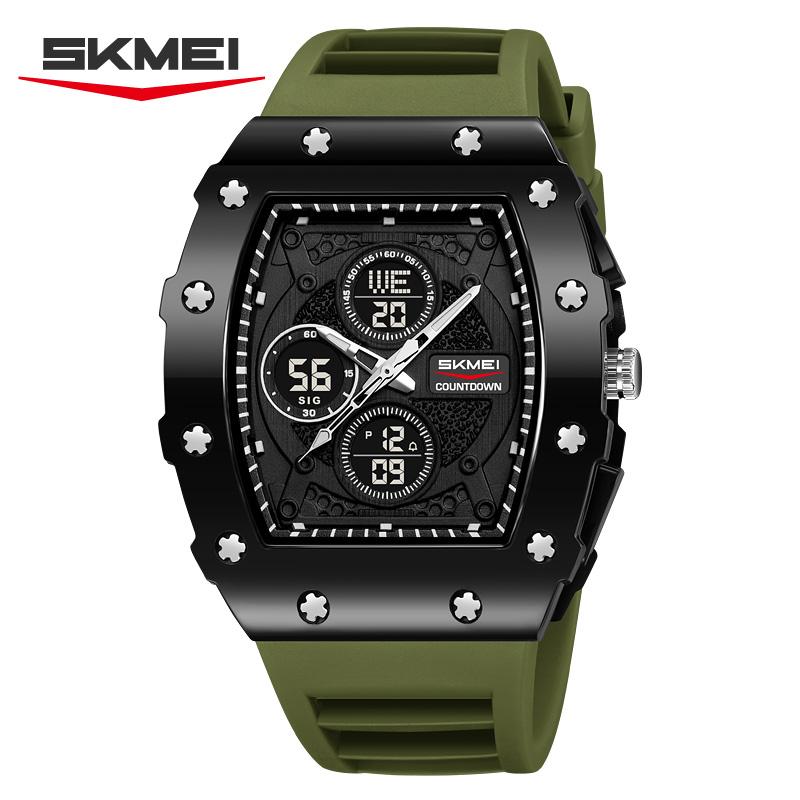 SKMEI 2605 Military Electronic Watch Reloj Dual Display Digital Watch Sport Multi Functional Timing Waterproof Night Light Men's