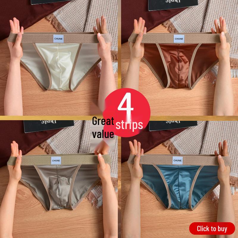 Slip da Uomo di Alta Gamma in Seta Ghiacciata e Nylon con Cavallo Antibatterico - Stile Trendy