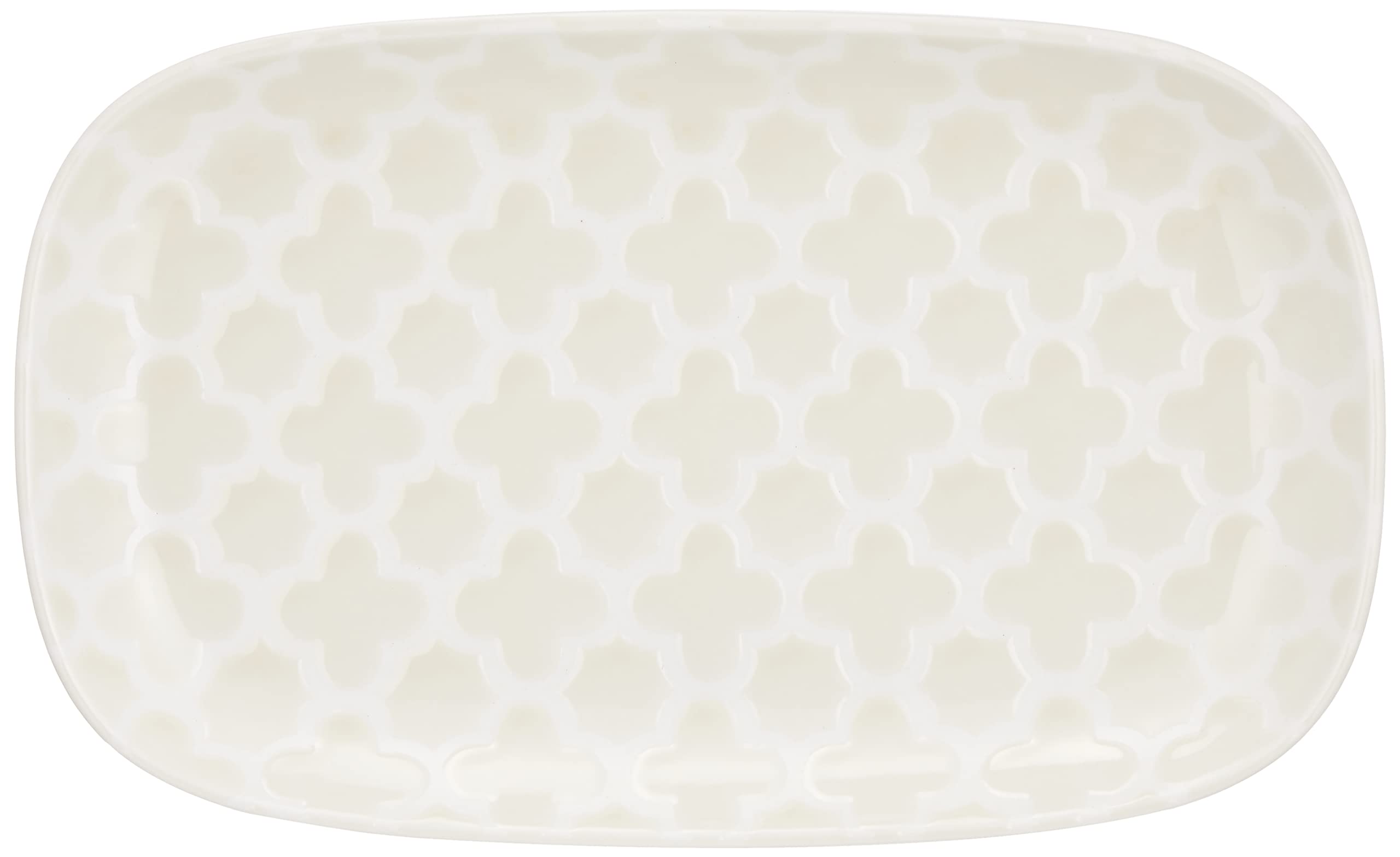 

HASAMI Porcelain Moroccan Pattern Plate, Beige, 24x15cm, Microwave and Dishwasher Safe