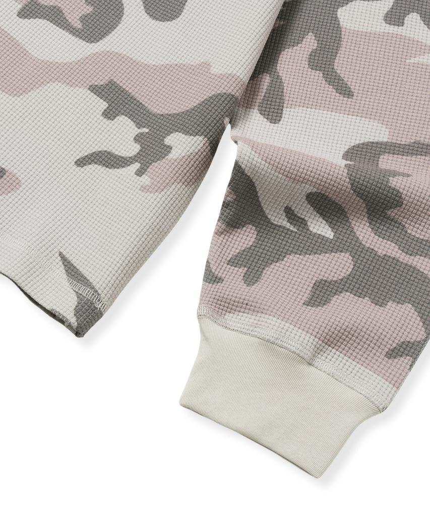 Brown Bless Tag Camouflage Waffle Longsleeve - Beige