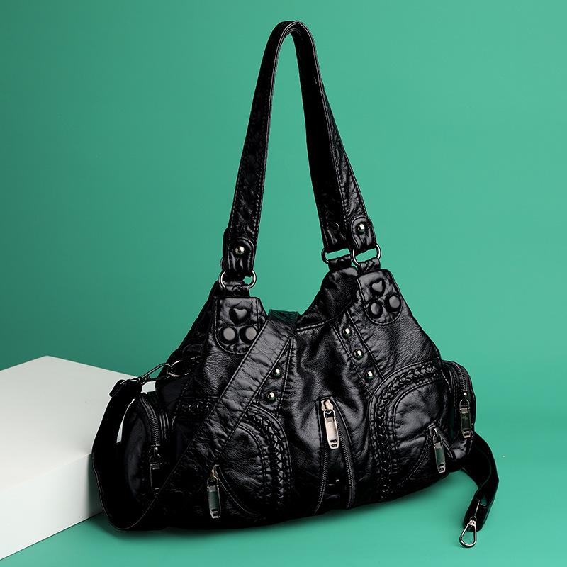 

New Trendy European and American Retro Women s Handbag, Fashionable Trend, Large Capacity Single Shoulder Crossbody Bag чёрный
