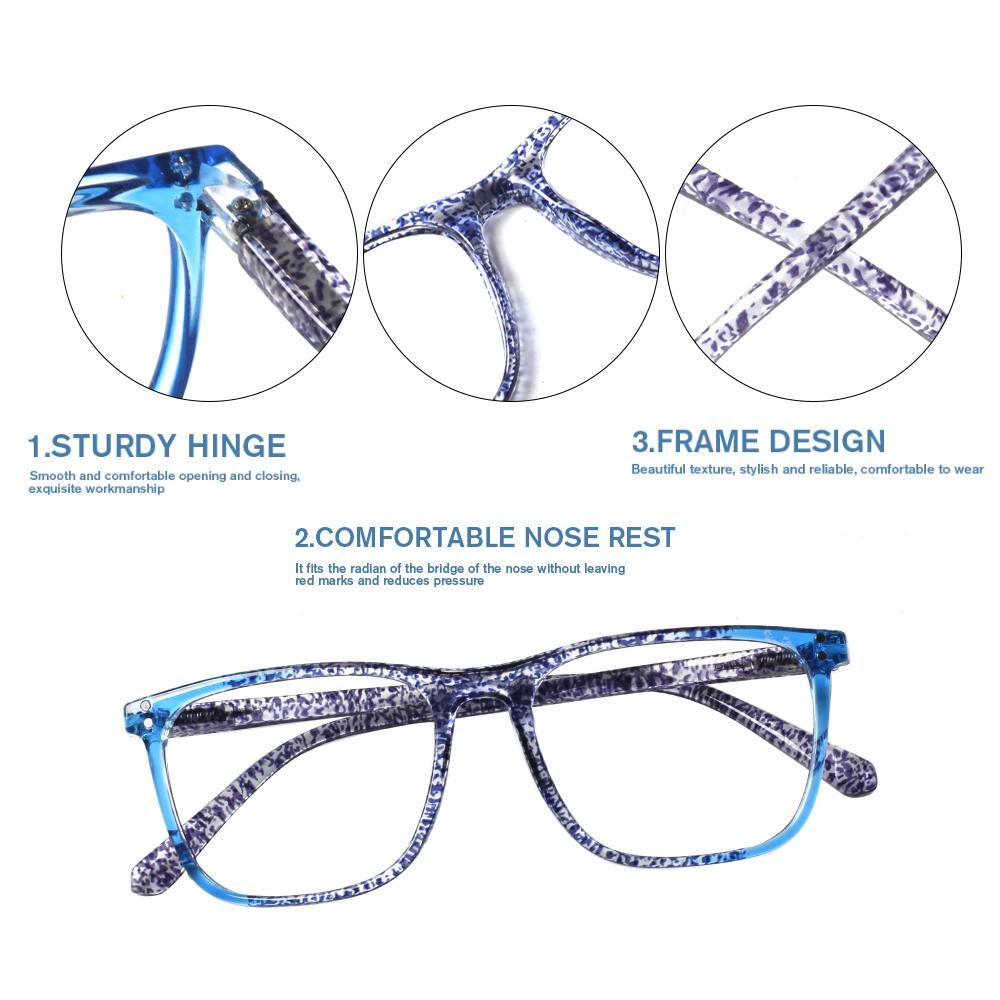 Turezing Reading Glasses Spring Hinge for Men Women High Definition Lenses Lightweight Comfortable Prescription Eyewear