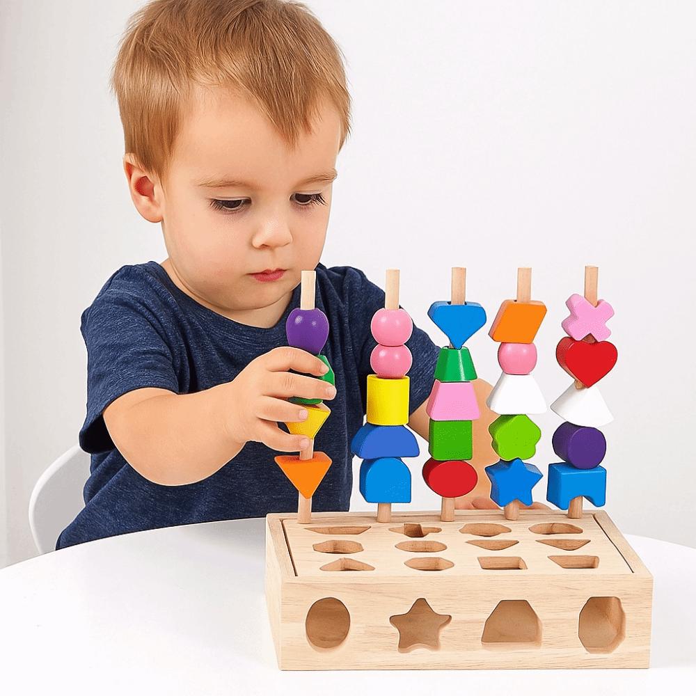 Geometric Shape Matching Board Game Montessori Matching Building Blocks Baby Toy  Kindergarten Kids