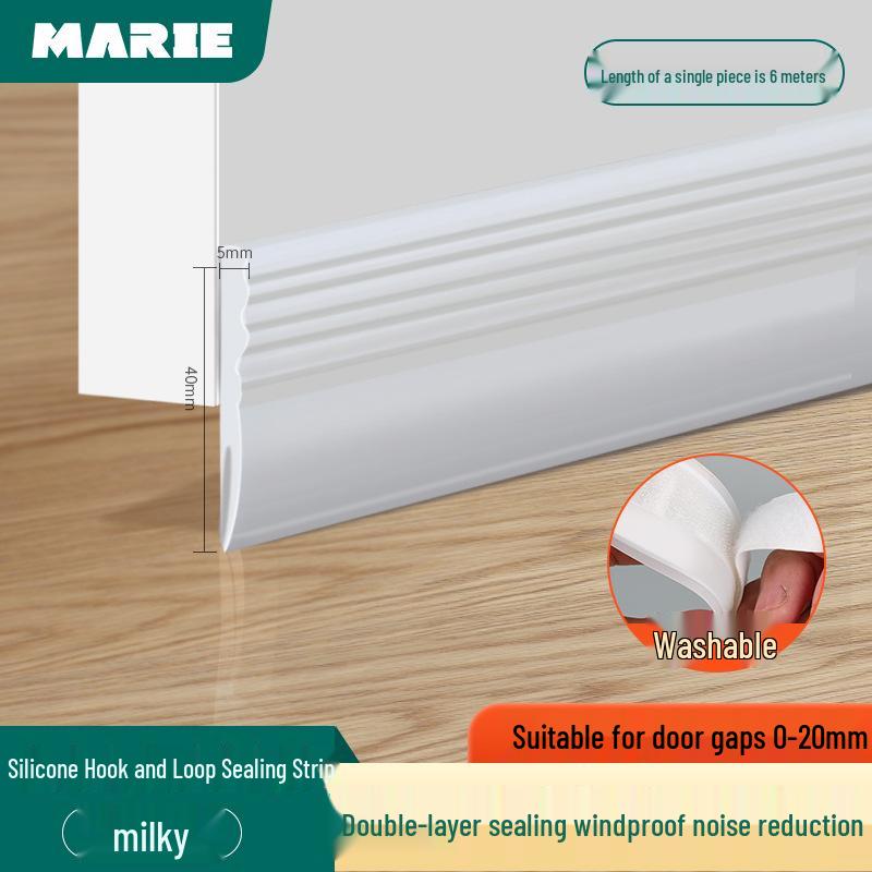 Silicone Door Draft and Soundproofing Strip - Windproof, Theft-Resistant, Bottom Gap Sealer for Entrance Doors.