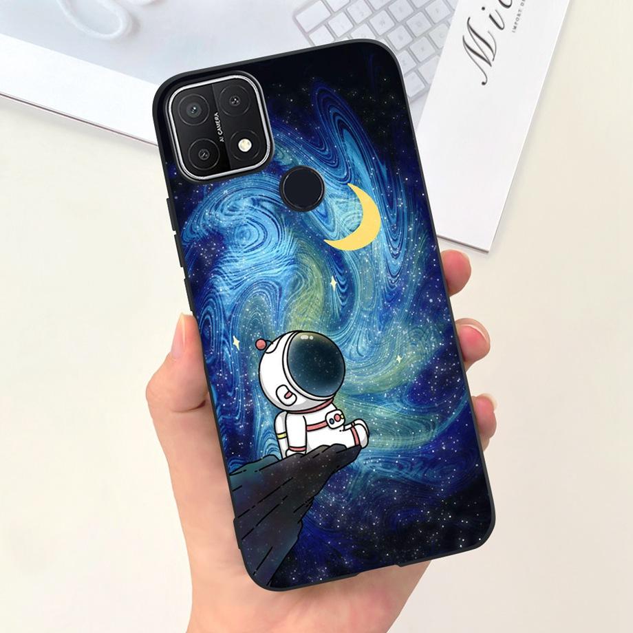 For Oppo A15 A15s Case Soft Silicone Phone Cases For OppoA15s A 15 s OppoA15 Cute Marble Moon Animals Back Cover Coque Capa Etui