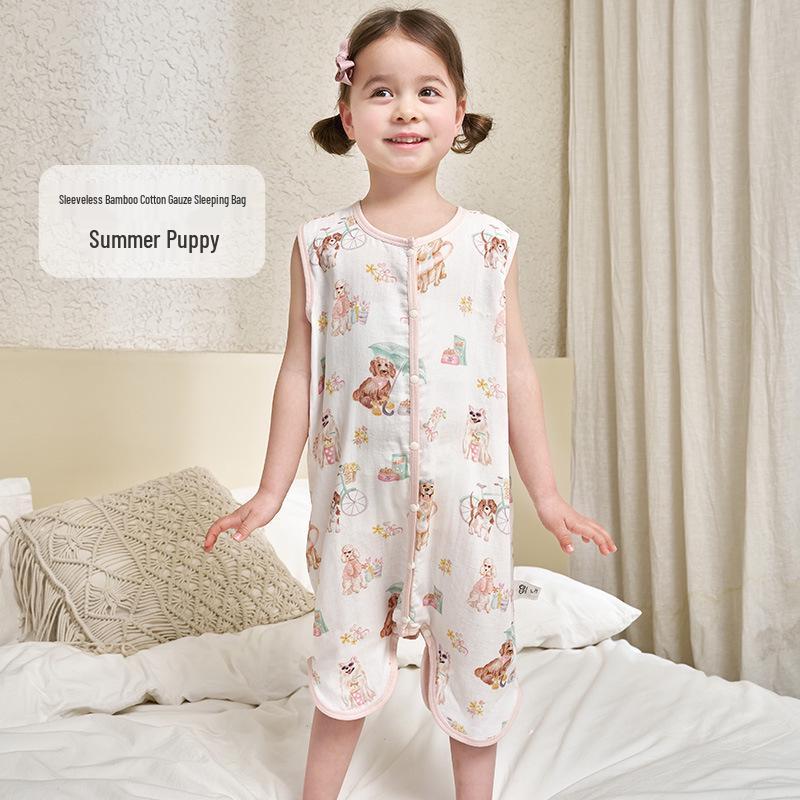 

An Dan 2026 Spring/Summer Children s Sleeveless Bamboo Cotton Sleeping Bag S (Height 70-85cm)