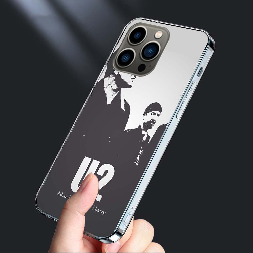 Band U2 Phone Case For Iphone 16E 15 Pro 14 Plus 17E 16 17 Pro Max Air 11 12 13 Mini Shockproof Capa Cute Cover TPU Clear