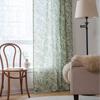 American Style Home Semi-blackout Curtain Finished Green Plant Print Window Kitchen Drape Bedroom Decoration Valance