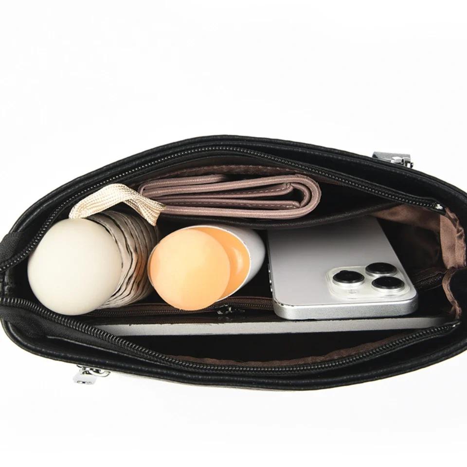 Elegant Floral Embroidered Leather Crossbody Bag for Women Small Shoulder Bag with Zipper Pocket Stylish Practical Design