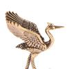 Copperware Crane Figurines Pure Brass Brass Miniatures Red-crowned Crane Sculpture  Handle Decor