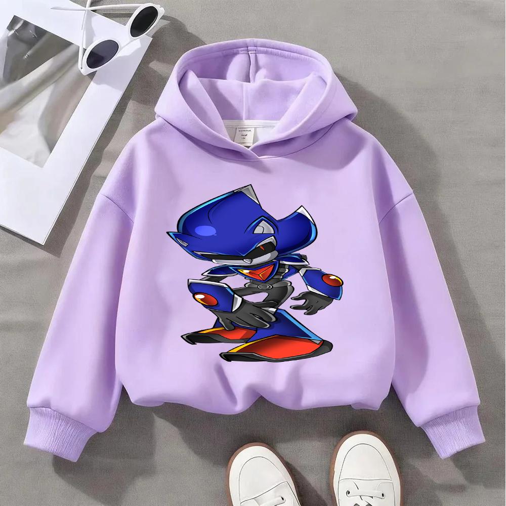 Boys Girls Sonic The Hedgehog Kids Sweatshirt Print Long Sleeve Casual Pullover Children's Cartoon Top