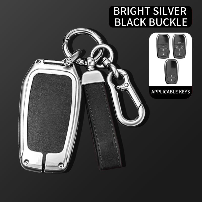 Alloy Auto Key Fob Cover Case Fit For Toyota Rav4 Yaris Cross Corolla Land Cruiser 200 Crown Camry Protector Key Fob Housing Auto Accessories