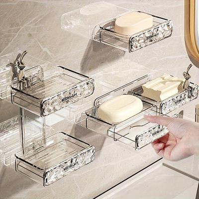 No-Loch-Seifenkiste zur Wandmontage, für den Haushalt, hochwertige Badezimmer-Abflusswand, Seifenregal, Doppel-Seifenkiste