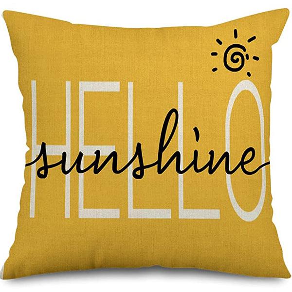 Summer Sunflower Pillow Case Linen Print Sun Flower Home Sofa Pillow Plant Flower Pillow