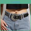 Fashionable Ins Style Wide Waist Belt With Water Drill Decoration