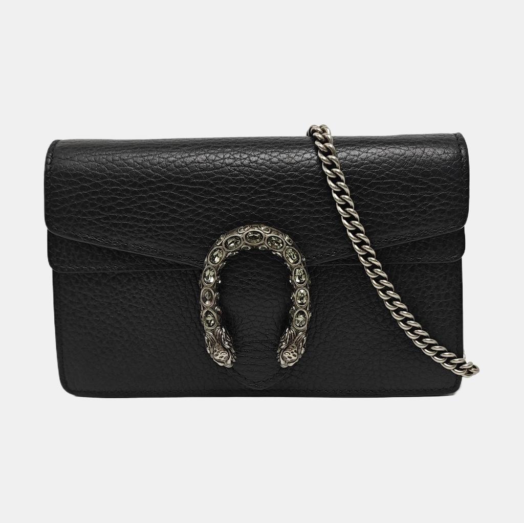 [Pre-Owned] Dionysus Tiger Head Buckle Chain Shoulder Leather Crossbody Bag Mini - Excellent #TMDRFS