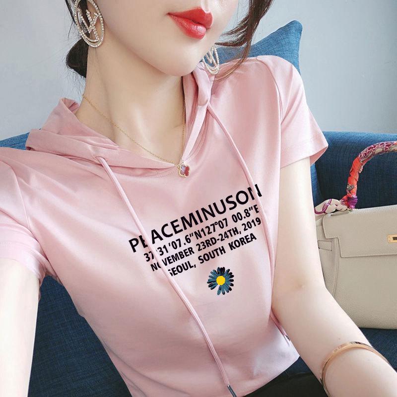 

Женская толстовка с капюшоном из хлопка в этническом стиле - футболка с коротким рукавом, свободного кроя, универсальный, повседневный летний топ L (Recommended 50-55 kg)