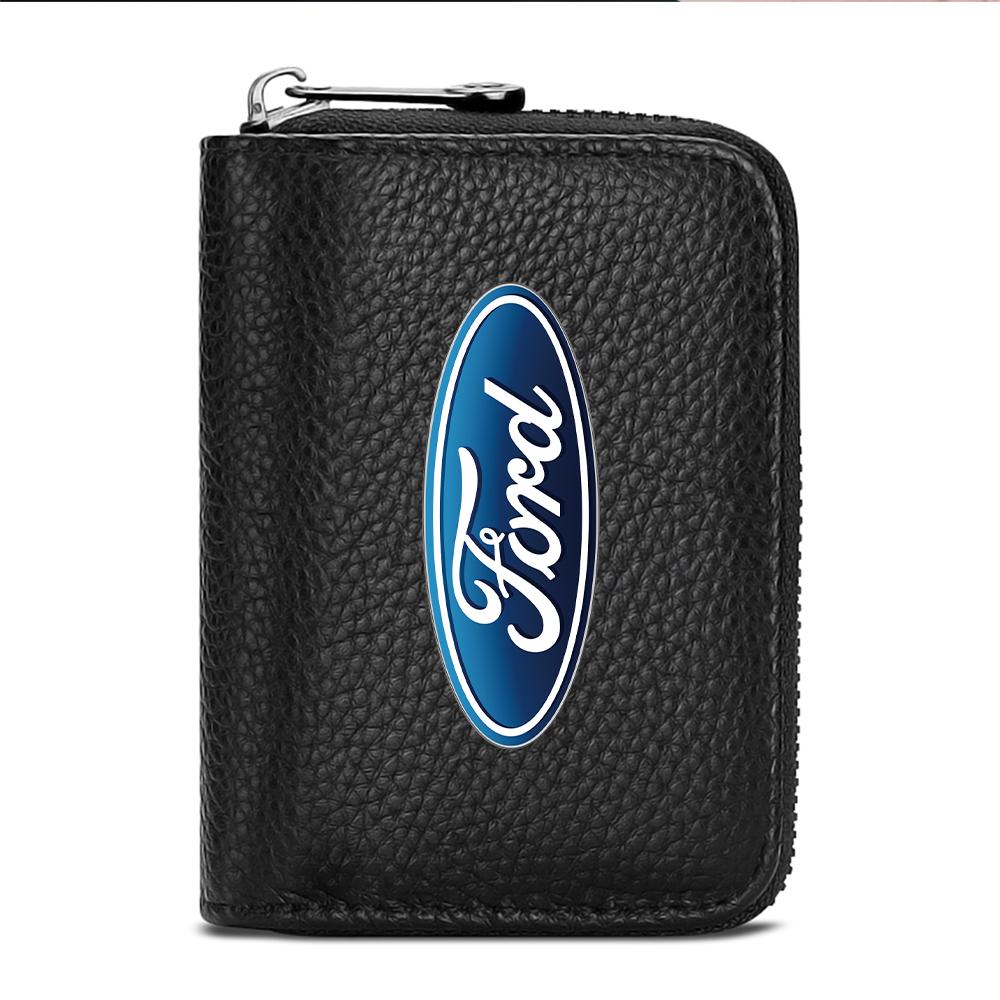 AAAMR1 Car Multifunction Organizes Wallet Driver License Credit ID Card Holder Bag For Ford ST FOCUS 2 3 Mondeo Fiesta Kuga MK2 MK3 MK4
