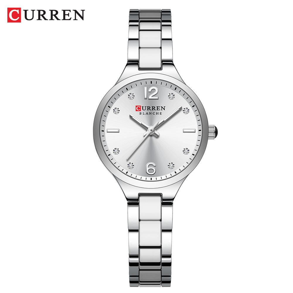 CURREN Reloj Elegante para Mujer Acero Inoxidable Casual Moda Esfera Digital Relojes para Damas Reloj de Pulsera de Cuarzo Reloj Mujer Reloj para Niñas