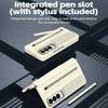 Folding Case with Stylus for Samsung Z Fold 4 5 6 7 Aluminum Alloy Lens Frame Holder Silicone Built-in Strap Glass Screen Film