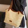 2025 New Summer Bag Large Capacity Seaside Vacation Leisure Straw Bag Niche Woven Shoulder Tote Bag