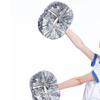 Cheerleading Pom Poms with Handle - 6 Inch Metallic Laser Cheer Flower Ball for Cheerleaders Performance,