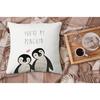 Voatok You're My Penguin Decorative Throw Pillow Case, 18 x 18 inch Penguin Decorations Home Decor Cushion Cover, Long Distance Relationship Gifts,